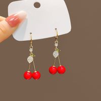 Wholesale Jewelry Ig Style Simple Style Fruit Alloy Rhinestones Plating Inlay Ear Studs sku image 20