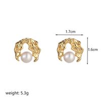 1 Pair Vintage Style Baroque Style Sweet Irregular Plating Inlay Copper Freshwater Pearl Zircon 18k Gold Plated Ear Studs sku image 1