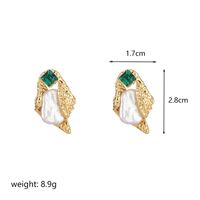1 Pair Vintage Style Baroque Style Sweet Irregular Plating Inlay Copper Freshwater Pearl Zircon 18k Gold Plated Ear Studs sku image 2