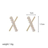 1 Pair Ig Style Fashion Letter Plating Inlay Copper Zircon 18k Gold Plated Ear Studs sku image 2