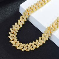 Hip-hop Rock Punk Solid Color Alloy Plating Chain Inlay Rhinestones Unisex Necklace main image 2
