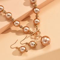 Streetwear Pearl Alloy Resin Beaded Women's Earrings Necklace main image 2