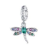 Casual Cute Dragonfly Sterling Silver Inlay Zircon Charms sku image 1