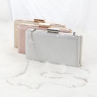 Rose Gold Gold Silver Metal Solid Color Square Evening Bags main image 1