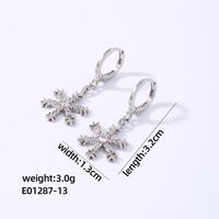 1 Pair Elegant Shiny Snowflake Plating Inlay Copper Zircon White Gold Plated Gold Plated Drop Earrings sku image 2