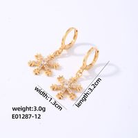 1 Pair Elegant Shiny Snowflake Plating Inlay Copper Zircon White Gold Plated Gold Plated Drop Earrings sku image 1