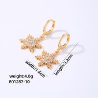 1 Paire Élégant Brillant Flocon De Neige Placage Incruster Le Cuivre Zircon Or Blanc Plaqué Plaqué Or Boucles D'oreilles sku image 3