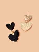 1 Pair Sweet Heart Shape Enamel Alloy Drop Earrings main image 3