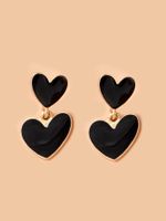 1 Pair Sweet Heart Shape Enamel Alloy Drop Earrings main image 5