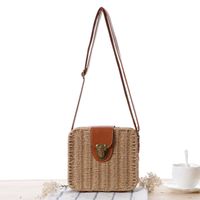Women's Small Spring&summer Paper String Vintage Style Straw Bag sku image 5