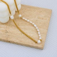 Stainless Steel Freshwater Pearl 18K Gold Plated Casual Pastoral Beaded Color Block Freshwater Pearl Necklace main image 5
