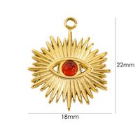 1 Piece 304 Stainless Steel Natural Stone 14K Gold Plated Eye sku image 1