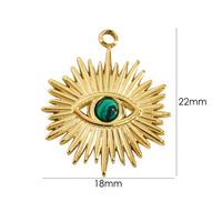 1 Piece 304 Stainless Steel Natural Stone 14K Gold Plated Eye sku image 2