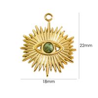 1 Piece 304 Stainless Steel Natural Stone 14K Gold Plated Eye sku image 3