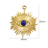 1 Piece 304 Stainless Steel Natural Stone 14K Gold Plated Eye sku image 4
