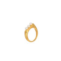 Edelstahl 304 14 Karat Vergoldet Dame Ferien Moderner Stil Überzug Inlay Einfarbig Perle Ringe main image 5