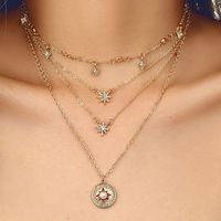 Ig Style Star Rhinestones Pearl Alloy Wholesale Layered Necklaces sku image 1