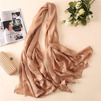 Autumn Fashion Travel Monochrome Sunscreen Scarf Linen New Imitated Silk Scarves New Sweet Lady Shawl sku image 7