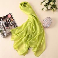 Autumn Fashion Travel Monochrome Sunscreen Scarf Linen New Imitated Silk Scarves New Sweet Lady Shawl sku image 9