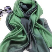 Autumn And Winter New Mulberry Silk Gradient Color Scarf Silk Cotton And Linen Long Scarf Shawl Dual-use Women's Spring And Autumn Scarf main image 1