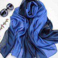 Autumn And Winter New Mulberry Silk Gradient Color Scarf Silk Cotton And Linen Long Scarf Shawl Dual-use Women's Spring And Autumn Scarf main image 5