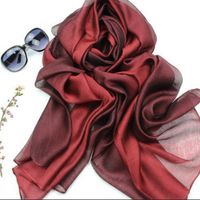 Autumn And Winter New Mulberry Silk Gradient Color Scarf Silk Cotton And Linen Long Scarf Shawl Dual-use Women's Spring And Autumn Scarf main image 4