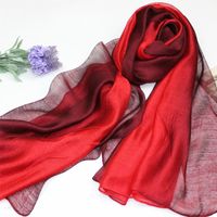 Autumn And Winter New Mulberry Silk Gradient Color Scarf Silk Cotton And Linen Long Scarf Shawl Dual-use Women's Spring And Autumn Scarf main image 3