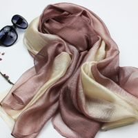Autumn And Winter New Mulberry Silk Gradient Color Scarf Silk Cotton And Linen Long Scarf Shawl Dual-use Women's Spring And Autumn Scarf sku image 5