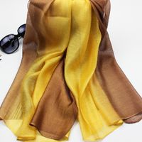 Autumn And Winter New Mulberry Silk Gradient Color Scarf Silk Cotton And Linen Long Scarf Shawl Dual-use Women's Spring And Autumn Scarf sku image 7