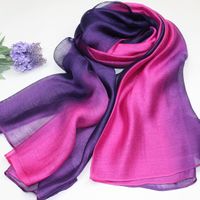 Autumn And Winter New Mulberry Silk Gradient Color Scarf Silk Cotton And Linen Long Scarf Shawl Dual-use Women's Spring And Autumn Scarf sku image 9