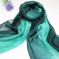 Autumn And Winter New Mulberry Silk Gradient Color Scarf Silk Cotton And Linen Long Scarf Shawl Dual-use Women's Spring And Autumn Scarf sku image 11
