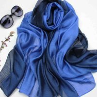 Autumn And Winter New Mulberry Silk Gradient Color Scarf Silk Cotton And Linen Long Scarf Shawl Dual-use Women's Spring And Autumn Scarf sku image 6