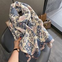 Women's Scarf Winter New 2023 Fashion Thickened Cashmere Student Scarf Neck Protection Warm Shawl Duplex Printing main image 3
