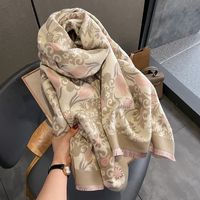 Women's Scarf Winter New 2023 Fashion Thickened Cashmere Student Scarf Neck Protection Warm Shawl Duplex Printing main image 4