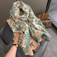 Women's Scarf Winter New 2023 Fashion Thickened Cashmere Student Scarf Neck Protection Warm Shawl Duplex Printing sku image 5