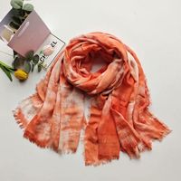 New Ethnic Style Handmade Tie-dyed Scarf Gold And Silver Silk Artificial Cotton Blended Shawl Autumn Thin Scarf sku image 2