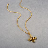 Ig-stil Toller Stil Kreuzen Kupfer Überzug Inlay Tigerauge 18 Karat Vergoldet Halskette Mit Anhänger sku image 1