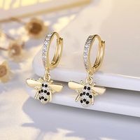 Wholesale Jewelry Fairy Style Insect Alloy Zircon Inlay Drop Earrings sku image 2