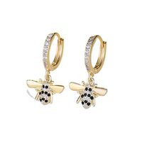 Wholesale Jewelry Fairy Style Insect Alloy Zircon Inlay Drop Earrings main image 2