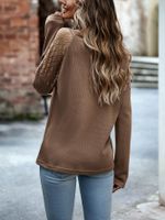 Women's Knitwear Long Sleeve Sweaters & Cardigans Hollow Out Casual Solid Color main image 2