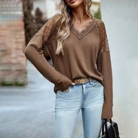 Women's Knitwear Long Sleeve Sweaters & Cardigans Hollow Out Casual Solid Color sku image 1