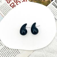 1 Pair Simple Style Water Droplets Stoving Varnish Ccb Ear Studs sku image 1