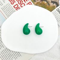 1 Pair Simple Style Water Droplets Stoving Varnish Ccb Ear Studs sku image 2