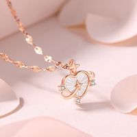 Senz Track Necklace Female With Hearts Fritillary Pendant Special Interest Light Luxury Heart-shaped Collarbone Necklace Sweet Girly Ornament sku image 1
