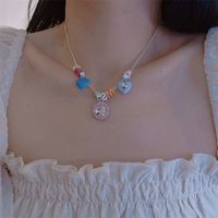 Candy Meteor ~ Colorful Beaded Xingx Necklace Female Design Sense Dopamine Girl Summer Sweet Cool Hot Girl Clavicle Chain main image 5