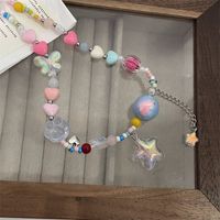 Candy Meteor ~ Colorful Beaded Xingx Necklace Female Design Sense Dopamine Girl Summer Sweet Cool Hot Girl Clavicle Chain sku image 4