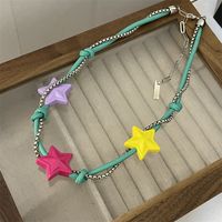 Candy Meteor ~ Colorful Beaded Xingx Necklace Female Design Sense Dopamine Girl Summer Sweet Cool Hot Girl Clavicle Chain sku image 10