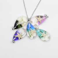 Creative Handmade Resin Starfish Shell Water Drop Stainless Steel Necklace Women's Jewelry Student Travel Necklace main image 1