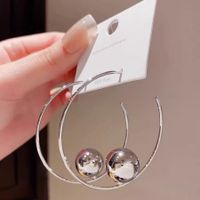 1 Pair Streetwear Ball Plating Alloy Hoop Earrings main image 4