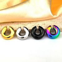 1 Pair Simple Style Cool Style Solid Color Plating Stainless Steel Earrings main image 3